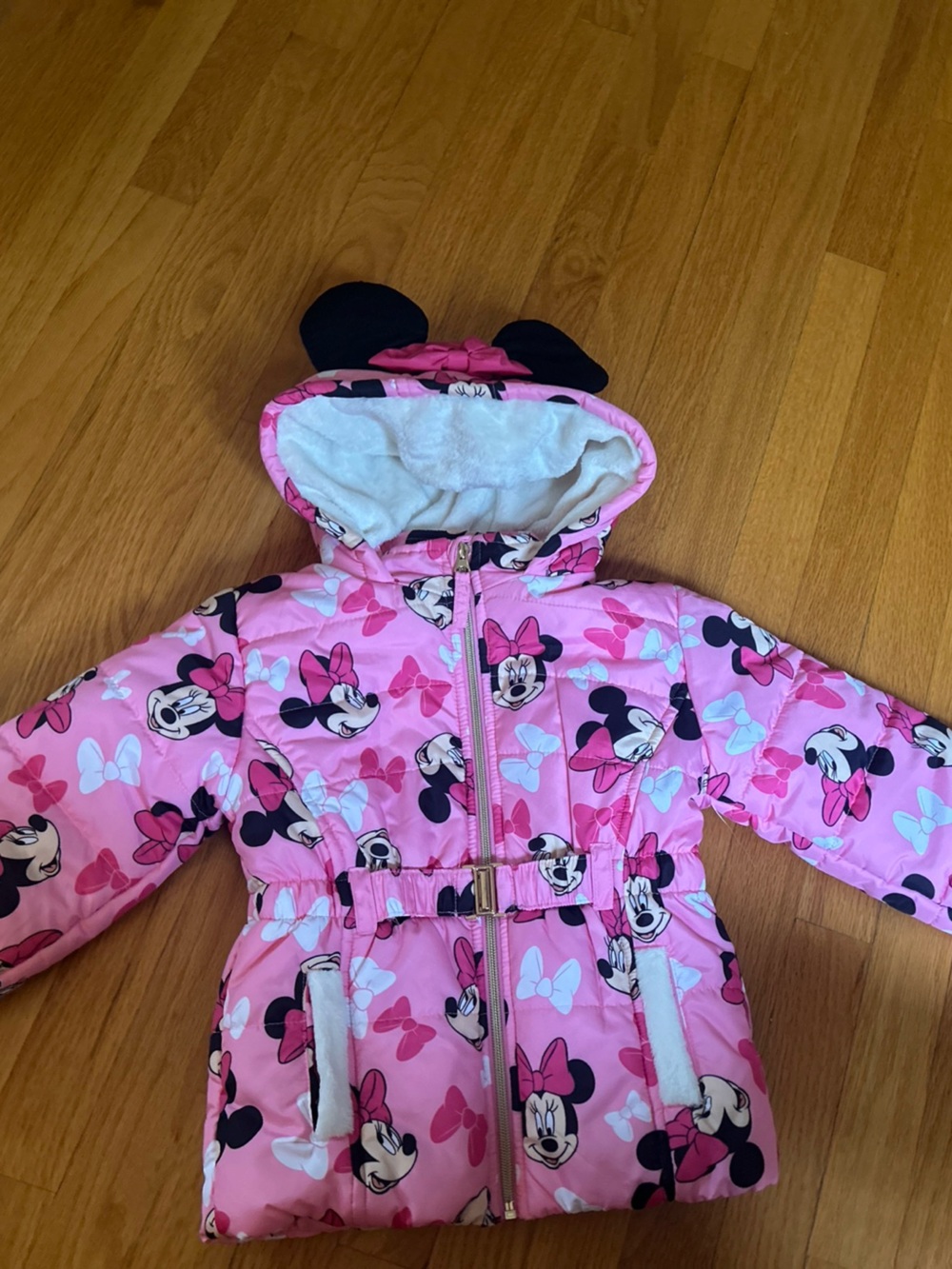 Disney Pink Minnie Mouse Hooded Puffer One-Piece